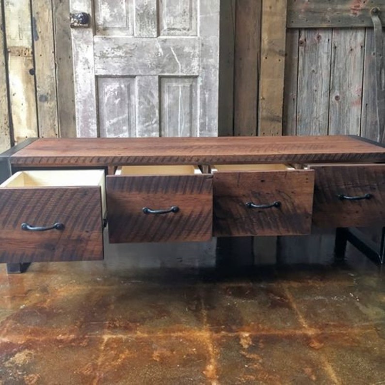 Industrial Entryway Bench Made from Reclaimed Wood