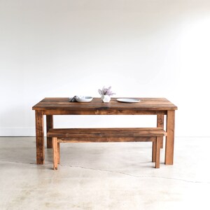 Quick Ship Farmhouse Kitchen Table / Reclaimed Wood Plank Dining Table image 4