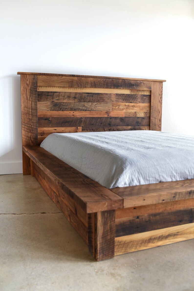 Reclaimed Wood Platform Bed Etsy
