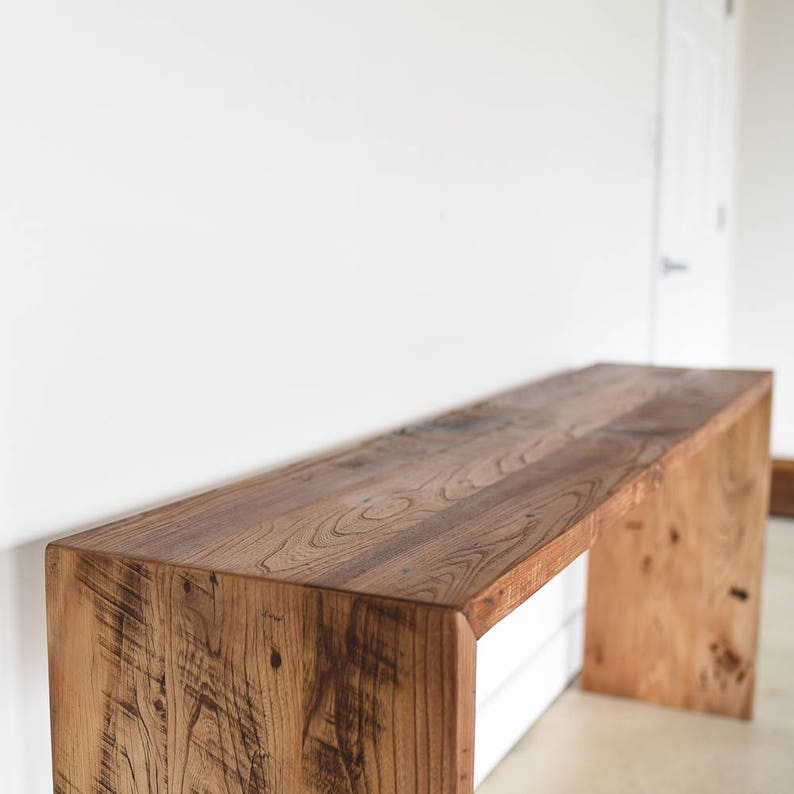 Reclaimed Wood Console Table / Modern Plank Entryway Table image 5