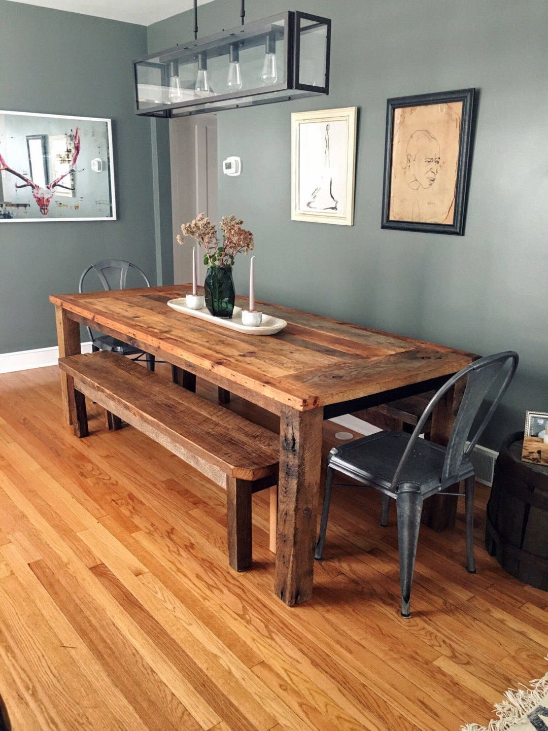 reclaimed wood dining room table