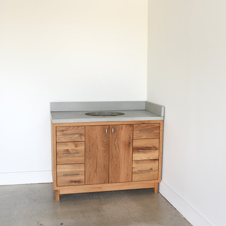 Solid Wood Bathroom Vanity / 48 Mid Century Modern Etsy