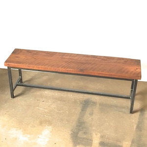 Industrial Reclaimed Wood Bench image 2