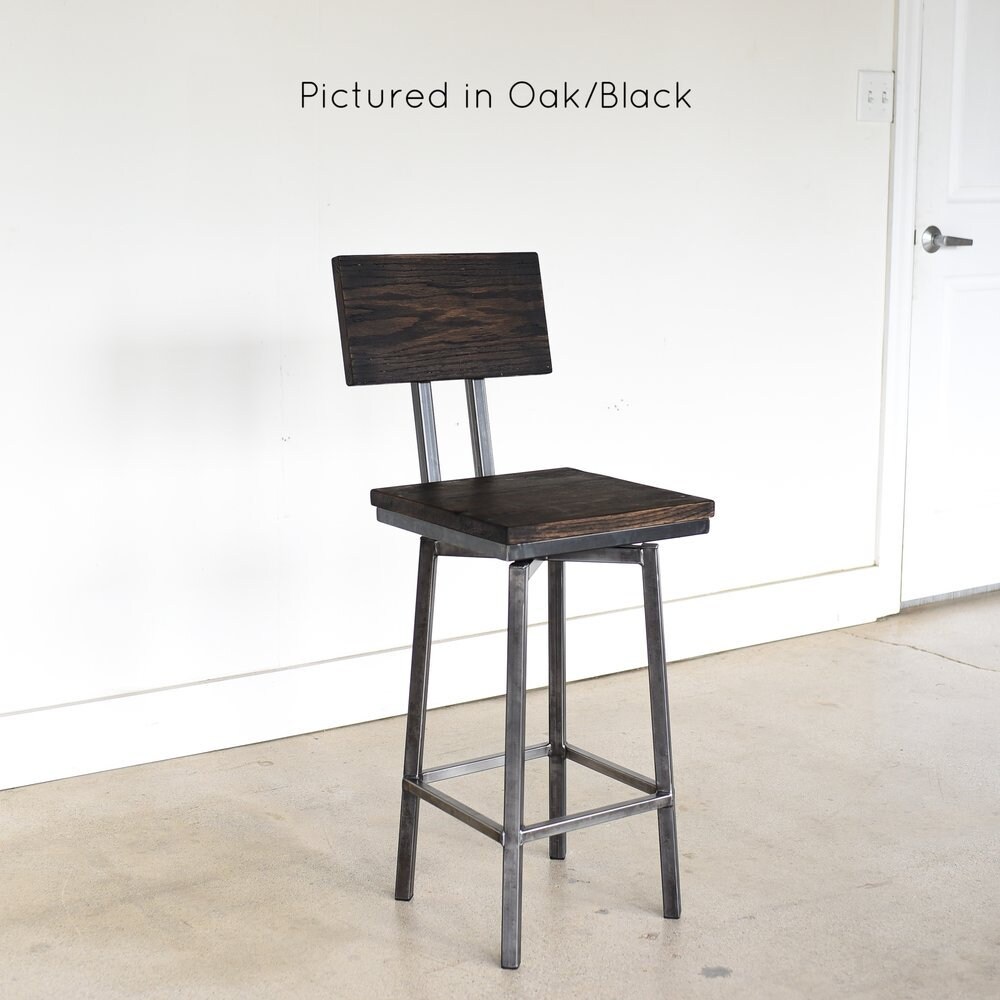 Reclaimed wood swivel on sale bar stools