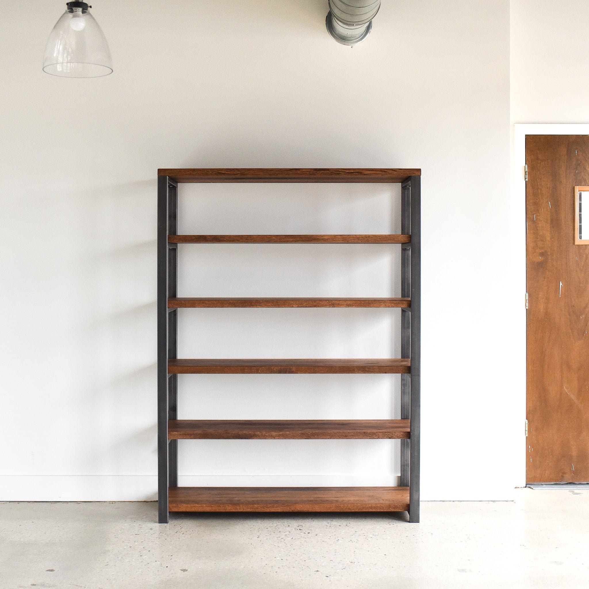 Open Industrial Bookcase With Reclaimed Wood Shelves - Etsy