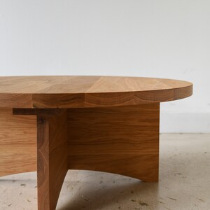 Sculptural Round Wood Coffee Table image 8