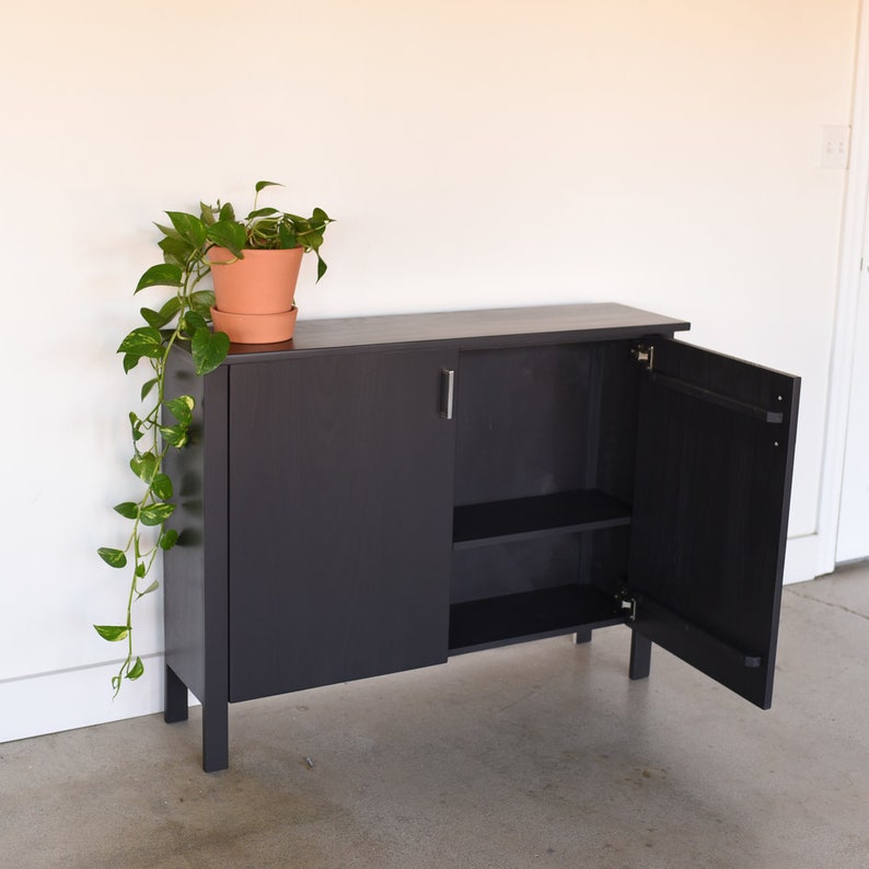 Black Two-Door Storage Cabinet