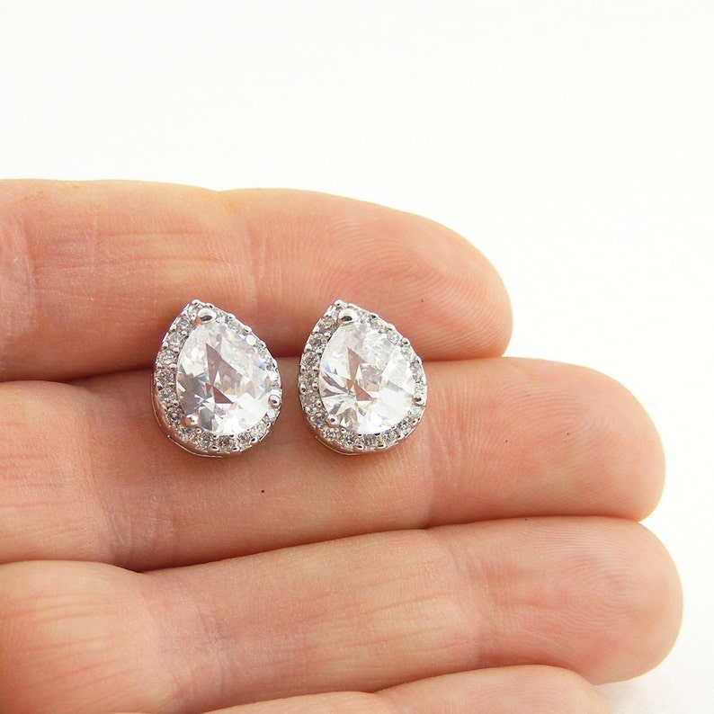 Sparkling Crystal Post Earrings, Vintage Style Bridal Earrings, Wedding Jewellery, Bridesmaid Gifts image 1