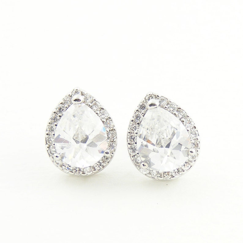 Sparkling Crystal Post Earrings, Vintage Style Bridal Earrings, Wedding Jewellery, Bridesmaid Gifts image 2