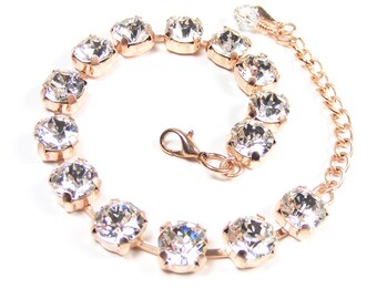 Rose Gold Crystal Tennis Bracelet, Crystal Bridal Jewellery, Bridesmaids Wedding Gift, Blucha™ Georgian Vintage Style Jewellery, UK Handmade
