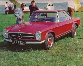 Mercedes Car Print 1978, Original Advertising Wall Art