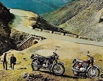 Honda Motorcycle Print 1973, Advertising Wall Art