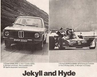 BMW Car Print 1973, Original Advertising Wall Art