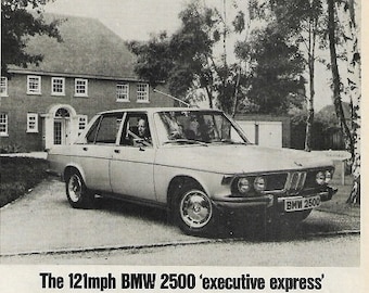 BMW Car Print 1972, Original Advertising Wall Art