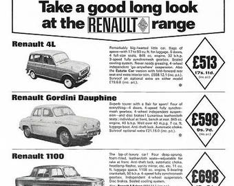 Renault Car Print 1965, Advertising Wall Art