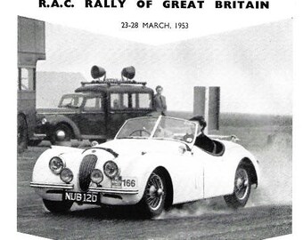 Jaguar Car Print 1953, Original Advertising Wall Art