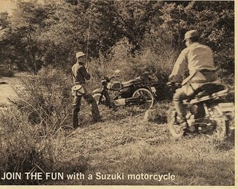 Suzuki Motorcycle Print 1962, Advertising Wall Art