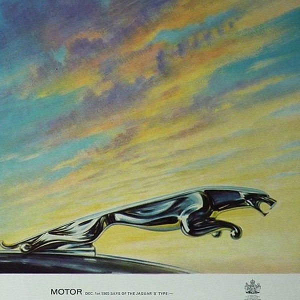 Jaguar Car Print 1966, Advertising Wall Art