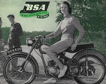 BSA Motorcycle Print 1955, Advertising Wall Art