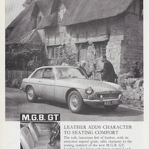MGB Car Print 1965, Original Advertising Wall Art