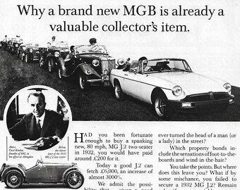 MGB Car Print 1981, Advertising Wall Art