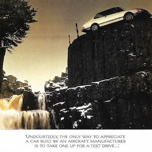 Saab Car Print 1985, Original Advertising Wall Art