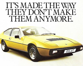 Lotus Car Print 1978, Original Advertising Wall Art
