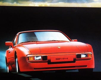 Porsche Car Print 1984, Original Advertising Wall Art