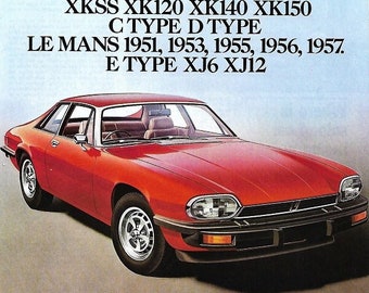 Impresión de Jaguar Car Print 1976, Arte mural publicitario original