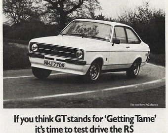 Ford RS Car Print 1976, Original Advertising Wall Art