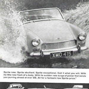Austin Healey Car Print 1961, Original Advertising Wall Art
