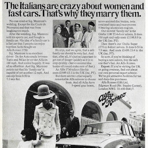 Alfa Romeo Car Print 1969, Advertising Wall Art
