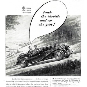MG Midget Car Print 1951, Original Advertising Wall Art