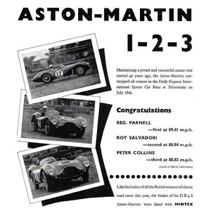 Aston Martin Car Print 1953, Original Advertising Wall Art