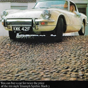 Triumph Spitfire Car Print 1968, Original Advertising Wall Art