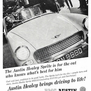 Austin Healey Car Print 1966, Original Advertising Wall Art