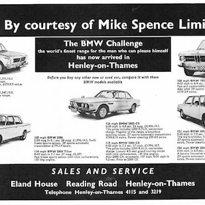BMW Car Print 1970, Original Advertising Wall Art