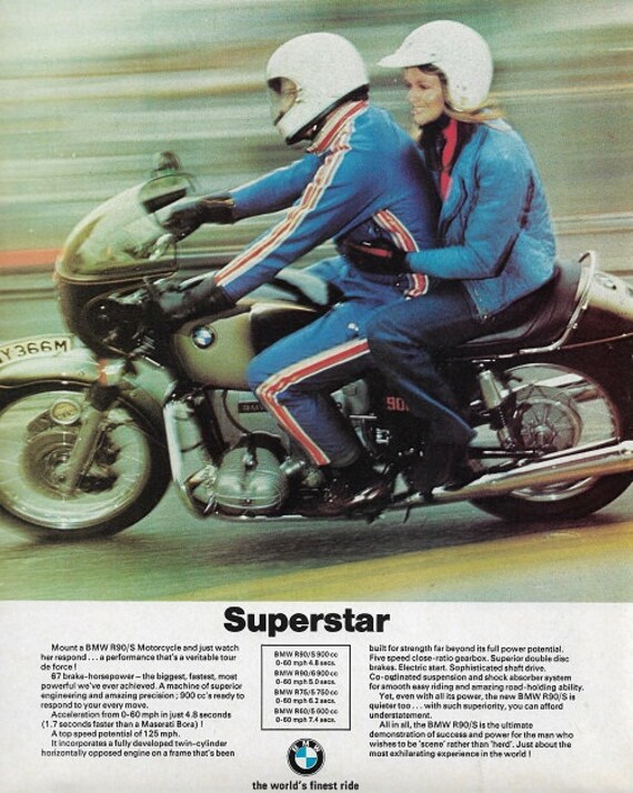 Bmw Motorrad Druck 1974 Werbung Wandkunst Etsy