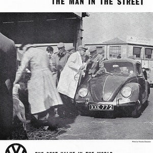 VW Escarabajo Coche Impresión 1960, Original Publicidad Arte de pared