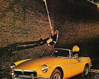 MGB Car Print 1974, Original Advertising Wall Art