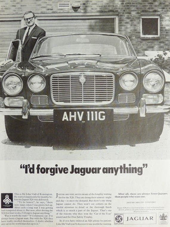 Jaguar Autodruck 1969 Werbung Wandkunst Etsy