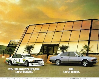 BMW Car Print 1981, Original Advertising Wall Art