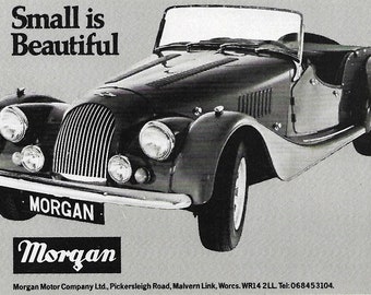 Morgan Car Print 1977, Original Advertising Desk Art