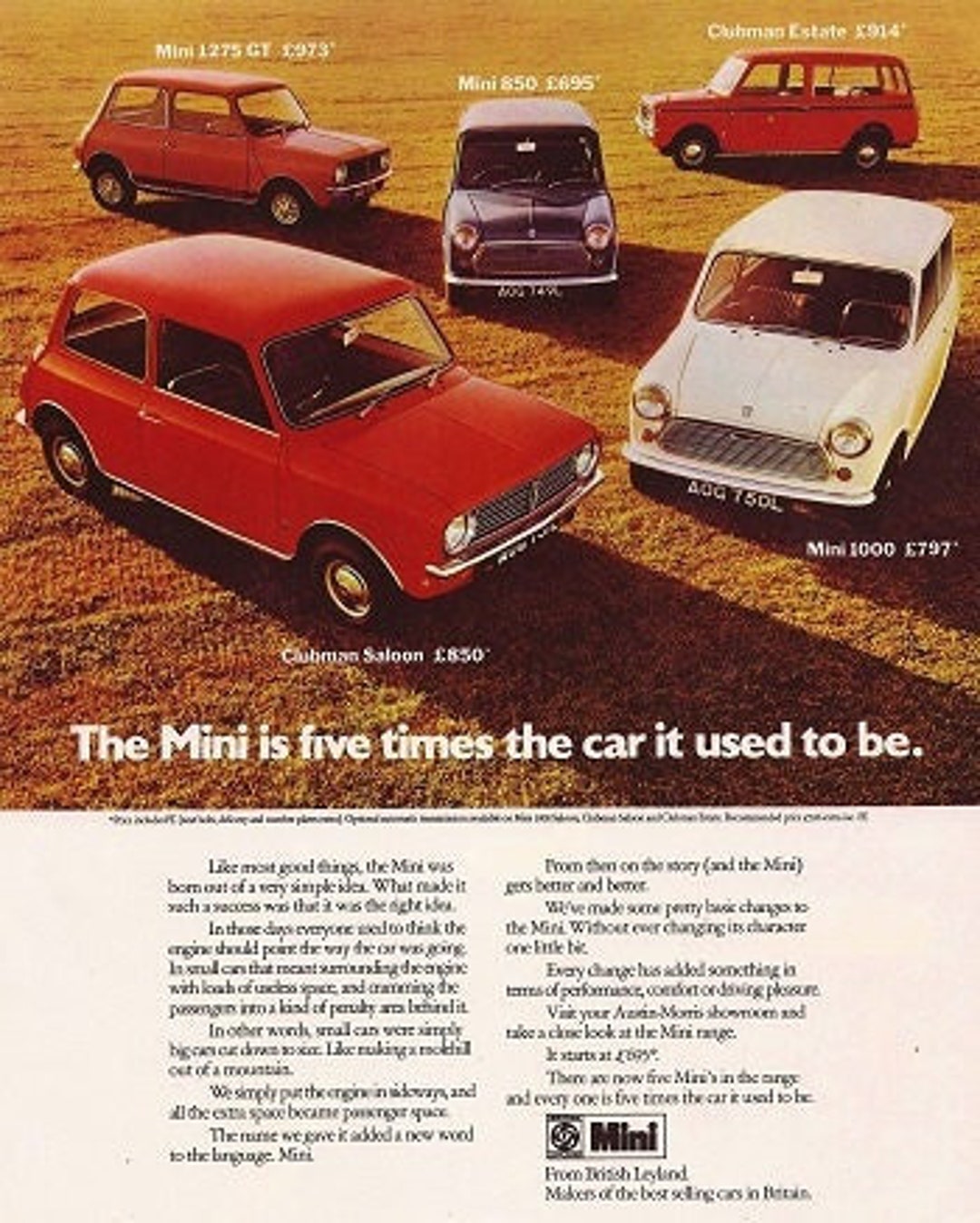 Mini Car Print 1973, Advertising Wall Art - Etsy