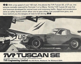 TVR Car Print 1967, Original Advertising Desk Art