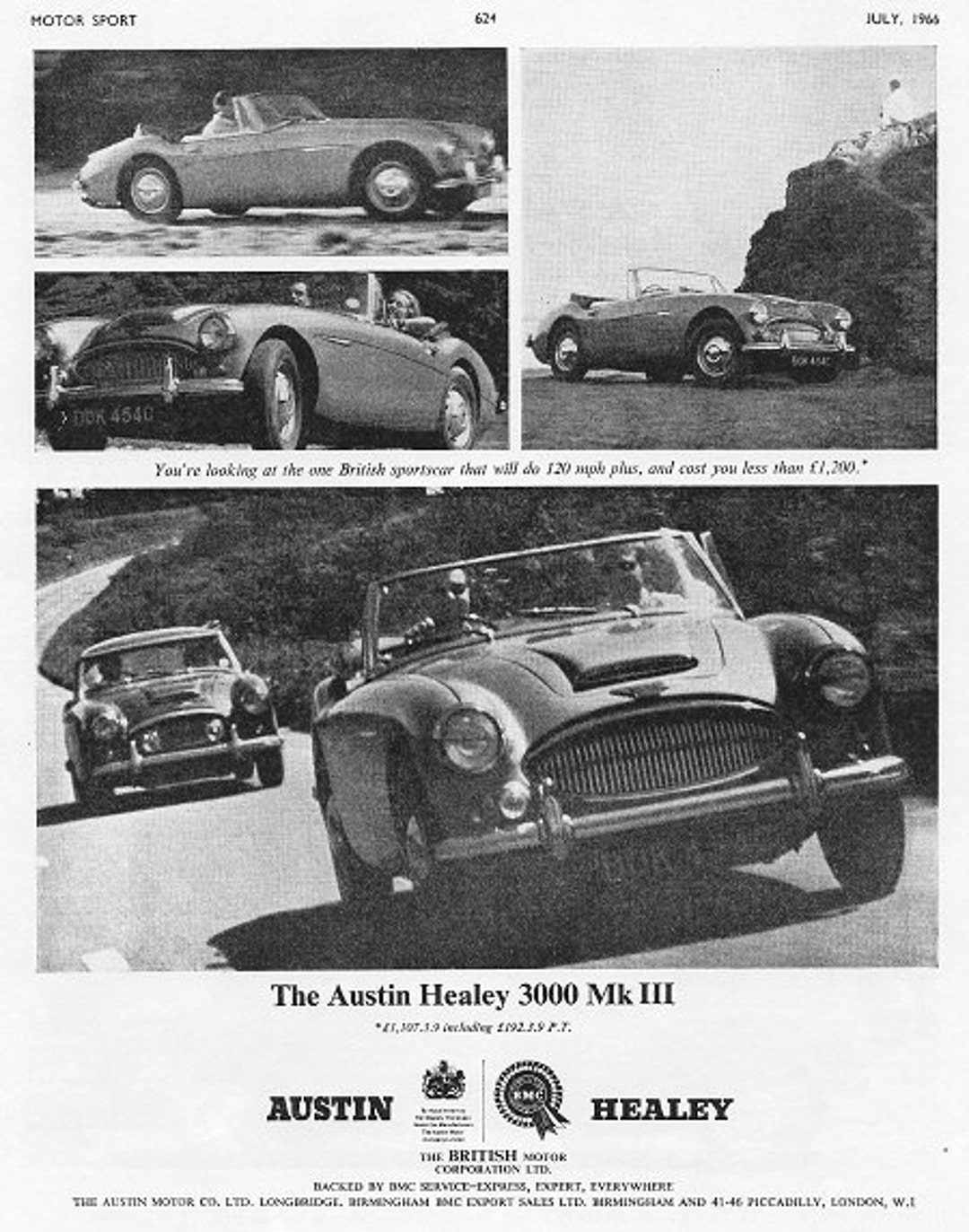 Austin Healey Car Print 1966 Original Advertising Wall Art Etsy