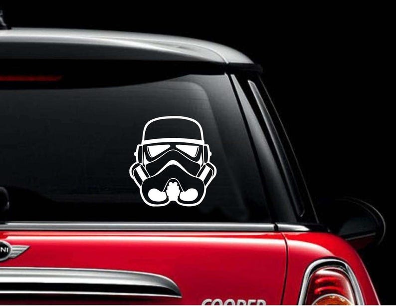 White Storm Trooper Decal Car Sticker Star Wars Vehicle Etsy
