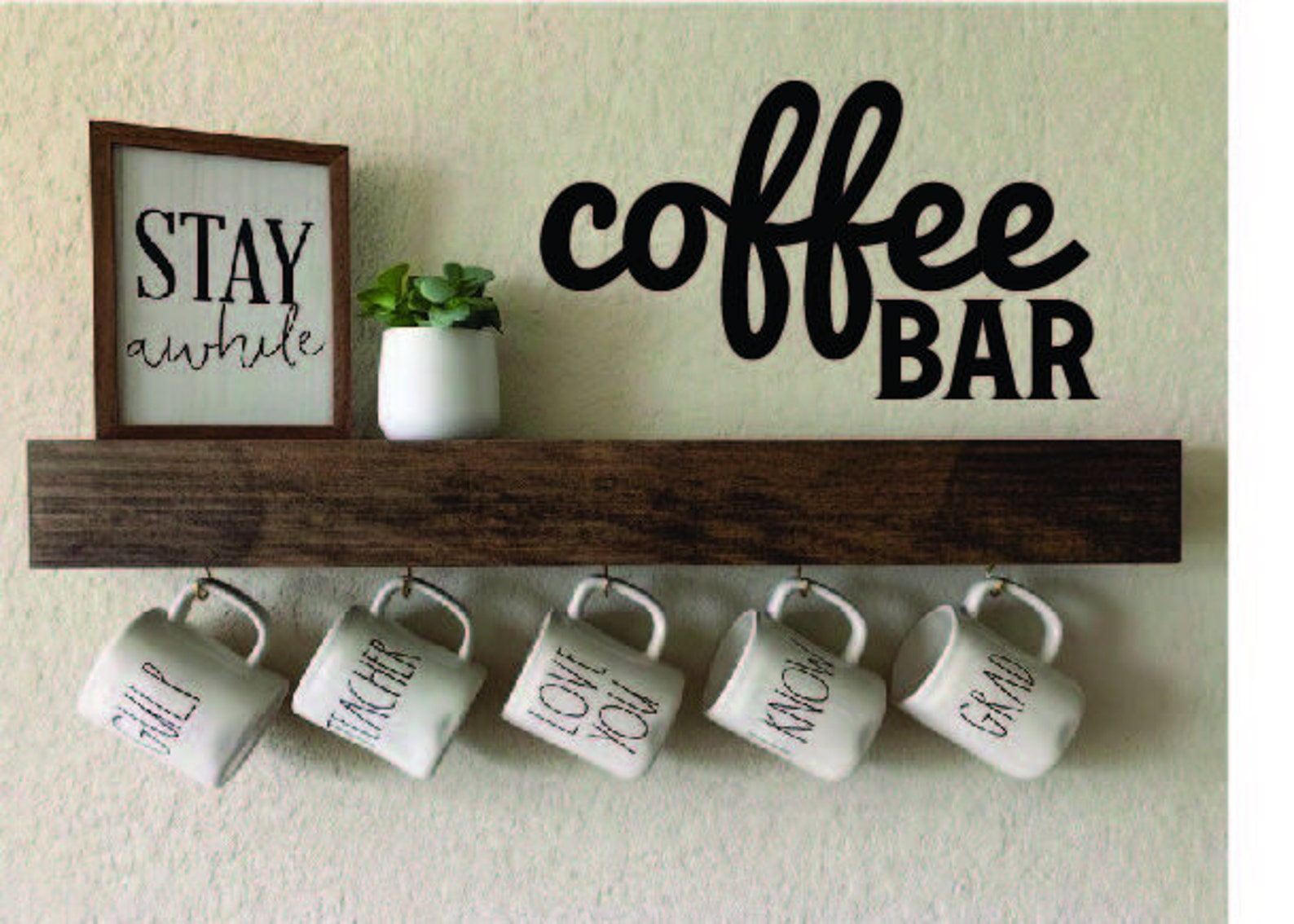 Vinyl Wall Word Decal Coffee Bar Decal Etsy