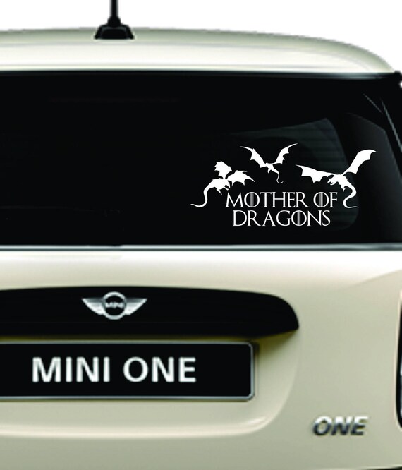 Vinyl Car Decal Game Of Thrones Mother Of Dragons White Etsy