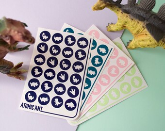 Pegatinas de dinosaurios: sellos para sobres hechos a mano, para scrapbooking (24 unidades)